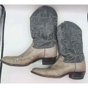 Justin Boots Snake Skin Style 8670 Men's Size 11 D Dark Grey See Pics